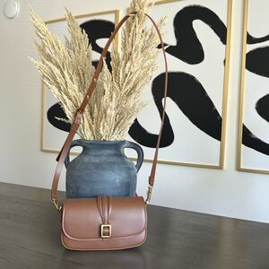 Zara buckle crossbody bag in brown